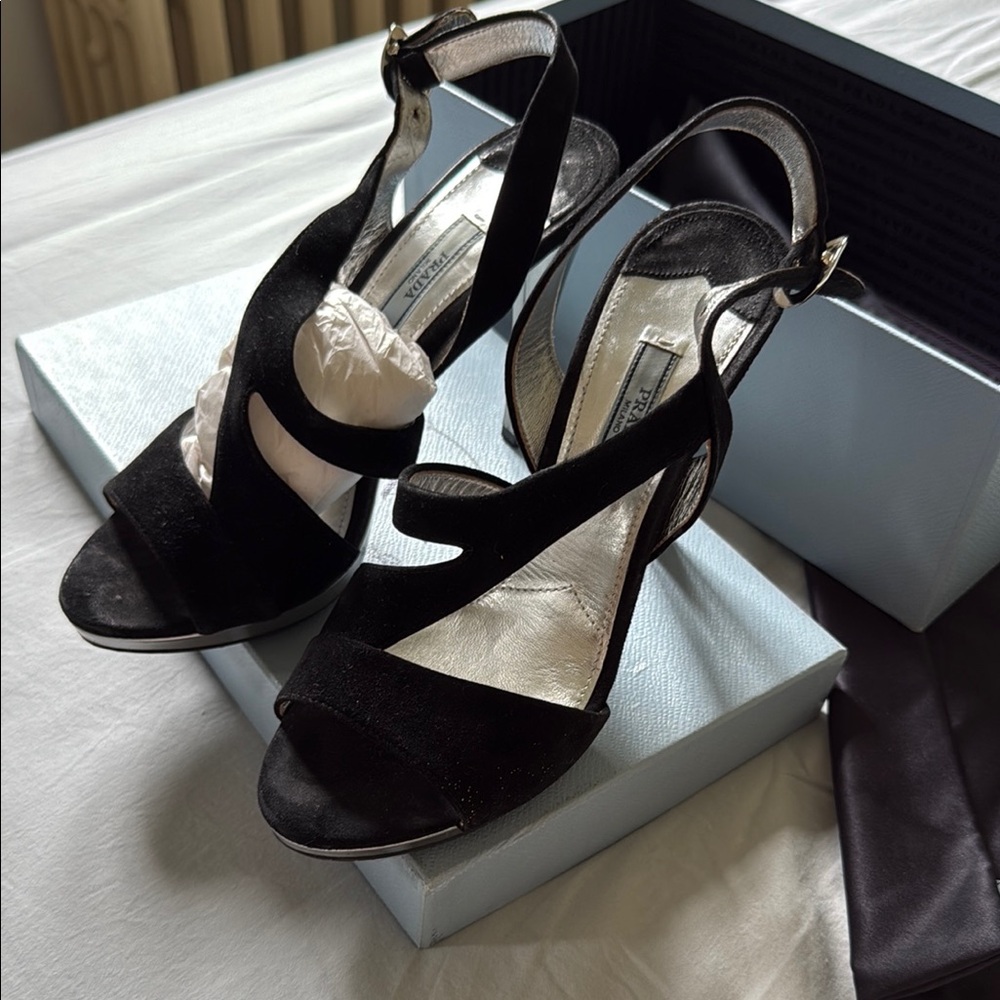 Prada Elegant Black Women's Heels sandals 38